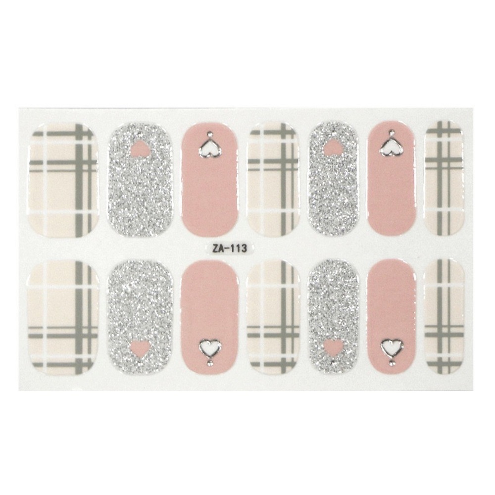 Color block heart nail wraps/ nail stickers